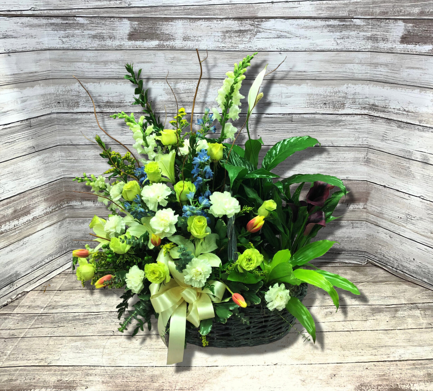 Peace Lily and Flower Basket image 0