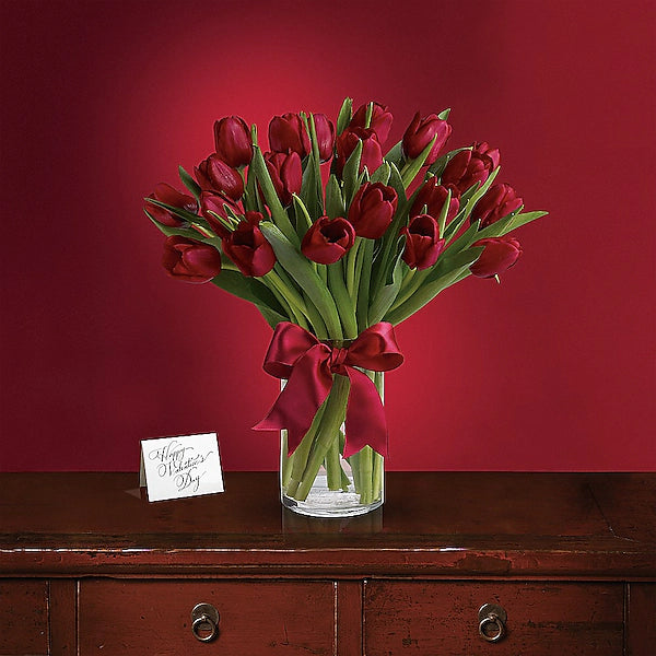 Radiantly Red Tulips