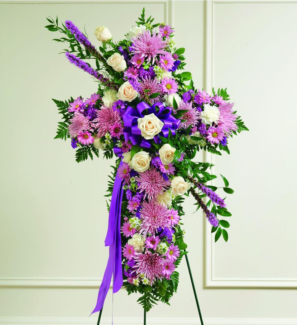 Purple Sympathy Cross (May need 24/48hr notice) - Premium image