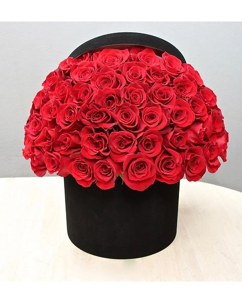 "RIZZ" Rose Arrangement - Hat Box