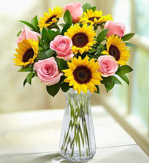 Pink Posies and Sunflowers