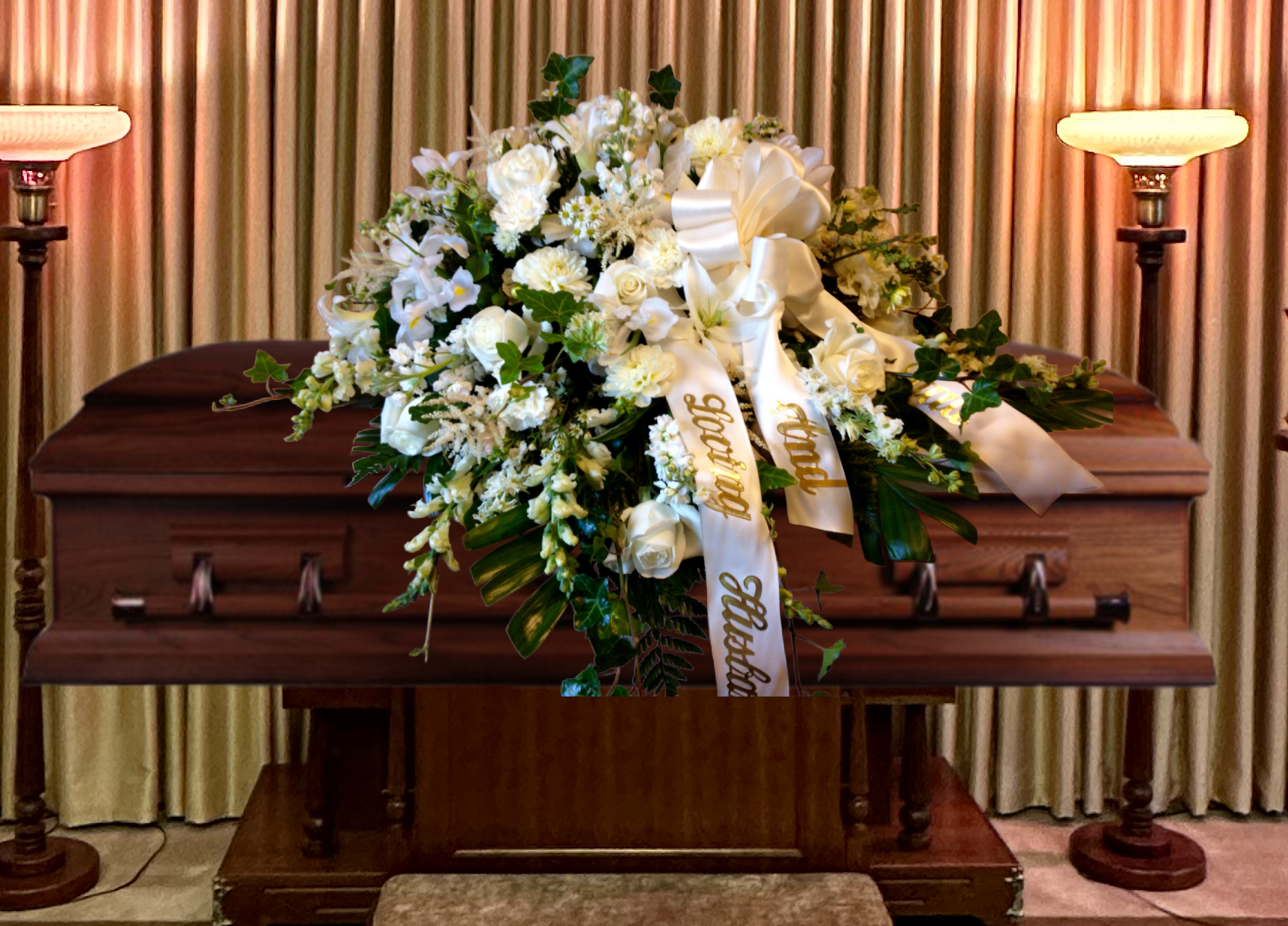 Beautiful Whisper Casket Cover