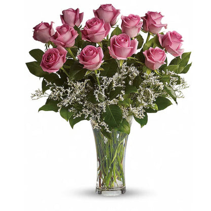 Make Me Blush - Dozen Long Stemmed Pink Roses