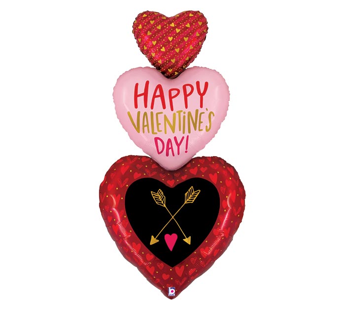 60" Happy Valentine's Day Heart Trio image 0